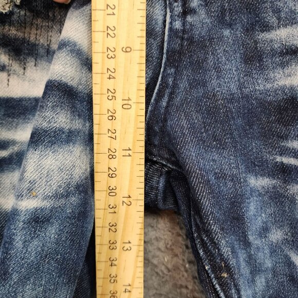 Born Fly Jeans Mens 40 Medium Wash Stretch Mid Rise Distressed Patch Streetwear - Picture 6 of 13